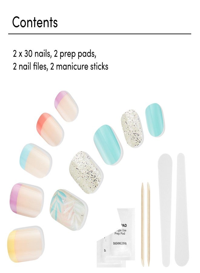 Dashing Diva Magic Press Nail Bundle - On An Island Collection - Square Press On Nails - Eternal Youth & Stay Palm - Long Lasting Gel - Lasts Up to 7 Days - 2 Sets - Image 5